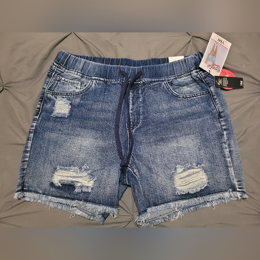 YMI Blue Distressed Jean Shorts